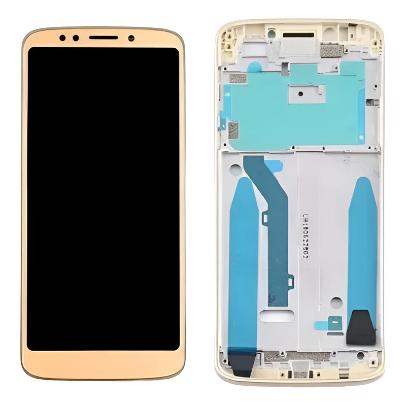 Tela Display Compatível G6 Play Nac C/ Aro Dourado Ori
