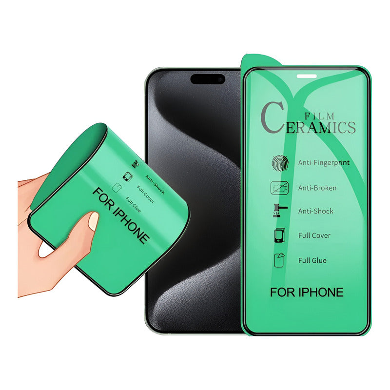 Película 9d Cerâmica iPhone 15 11 Pro Max X 13 Xr 6 7 8 Plus