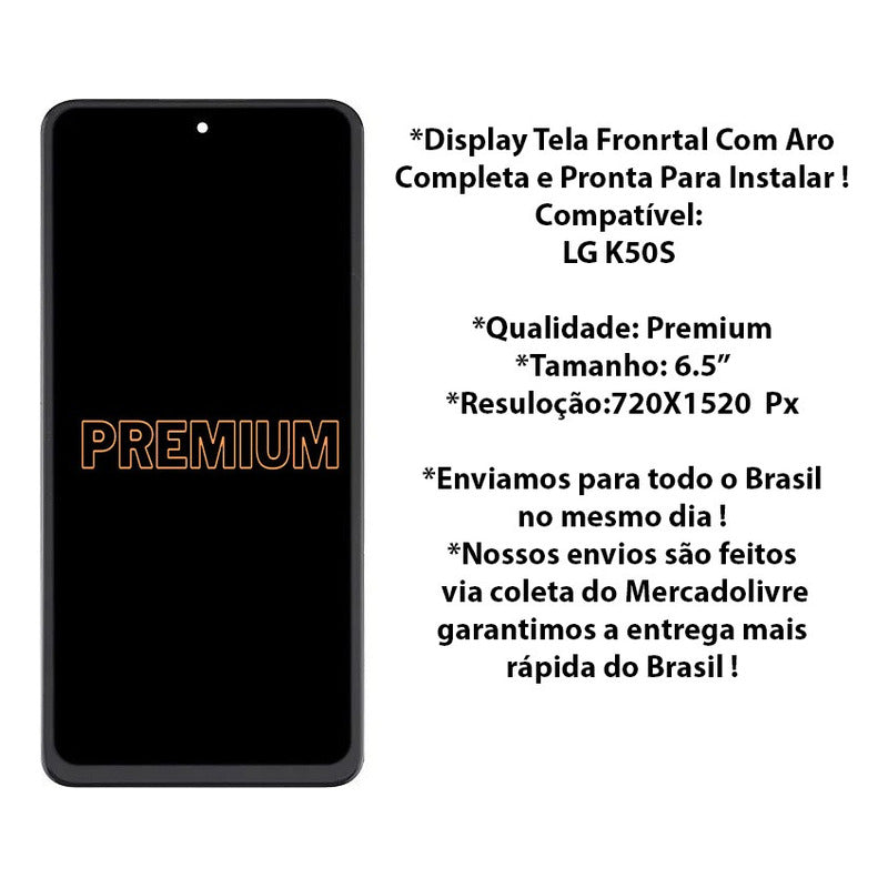 Frontal Display Tela Touch Compatível K50s Lm-x540 Com Aro