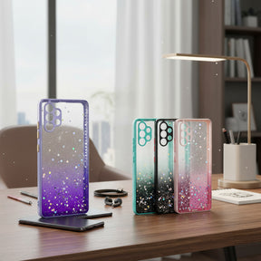 Capa Glitter Luxo Brilho Feminina Para A10 A20 A22 A30 Galax