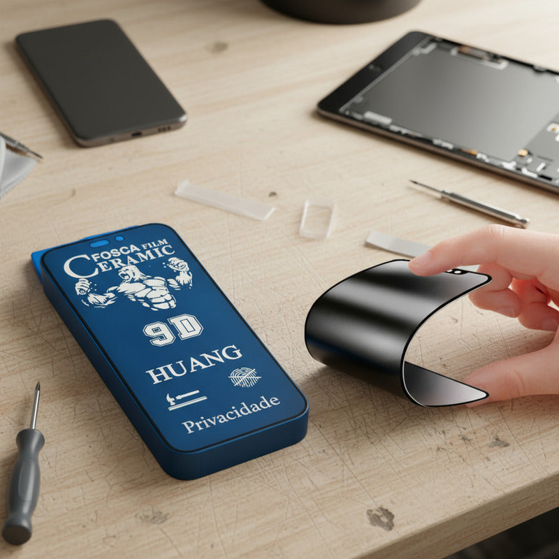 Película Privacidade Ceramica Fosca Para iPhone - Não Quebra