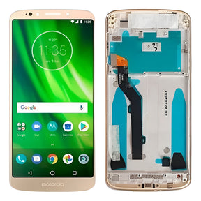 Tela Display Compatível G6 Play Nac C/ Aro Dourado Ori