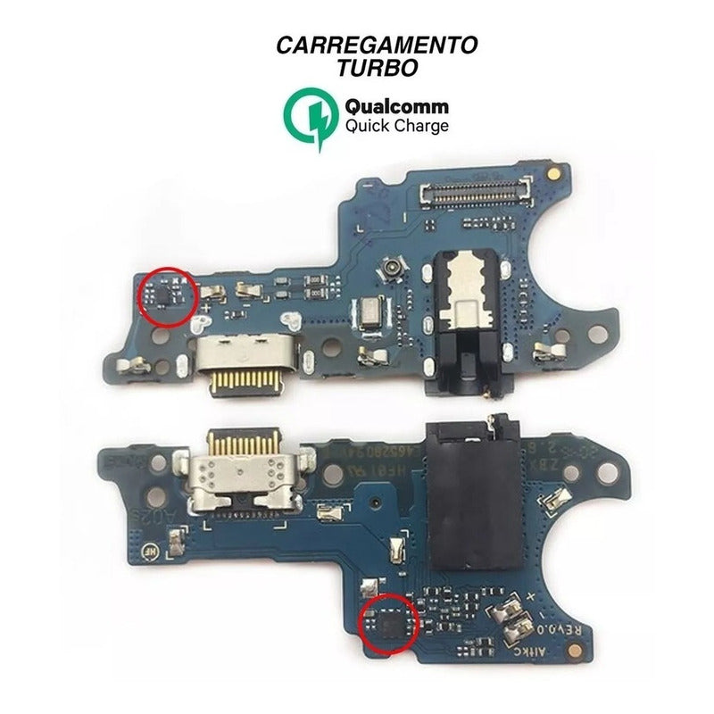 Placa Carga Conector Compatível A02s A025 Turbo Original