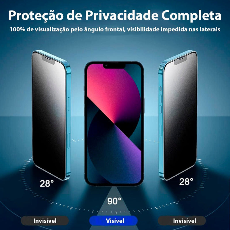 Película Privacidade Ceramica Fosca Para iPhone - Não Quebra