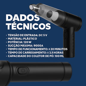 Mini Aspirador De Pó Portátil 2 Em 1 500ml Recarregável