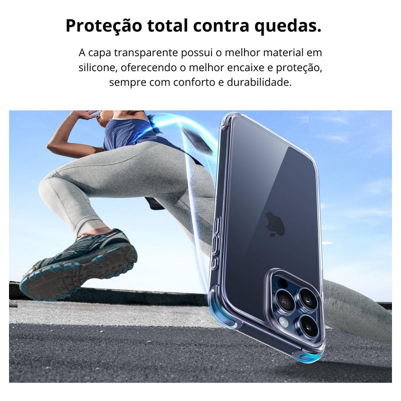 Capa Capinha + Película Fosca Anti Sp P/ iPhone XR Ao 15 Max