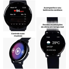 Relógio Smart Watch Inteligente Redondo Masculino Esportivo