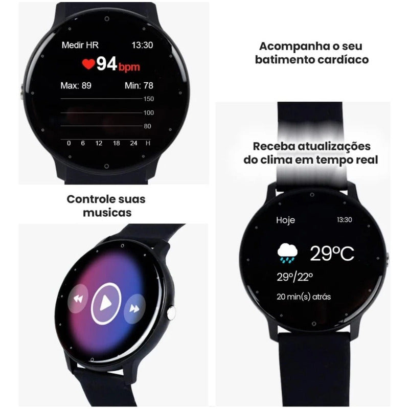 Relógio Smart Watch Inteligente Redondo Masculino Esportivo