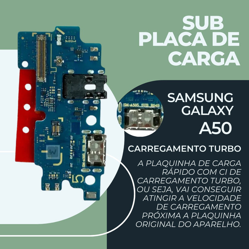 Sub Placa Placa Plaquinha Antena De Carga Sam A50 - Novo