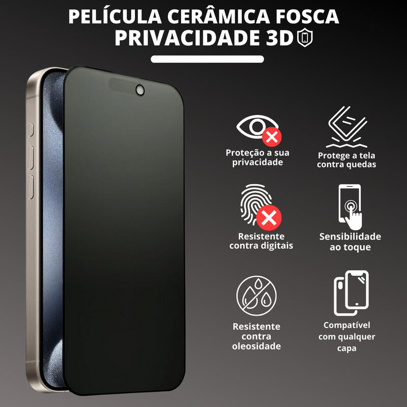 Capa Capinha + Película Fosca Anti Sp P/ iPhone XR Ao 15 Max
