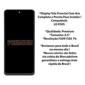 Frontal Display Tela Touch Compatível K50s Lm-x540 Com Aro