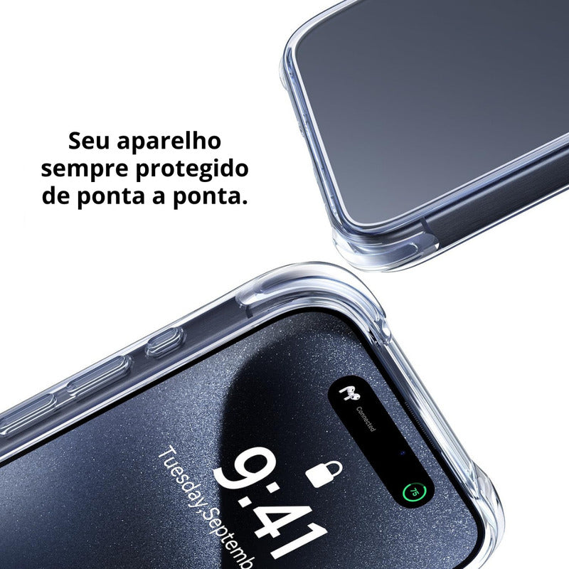 Capa Capinha + Película Fosca Anti Sp P/ iPhone XR Ao 15 Max