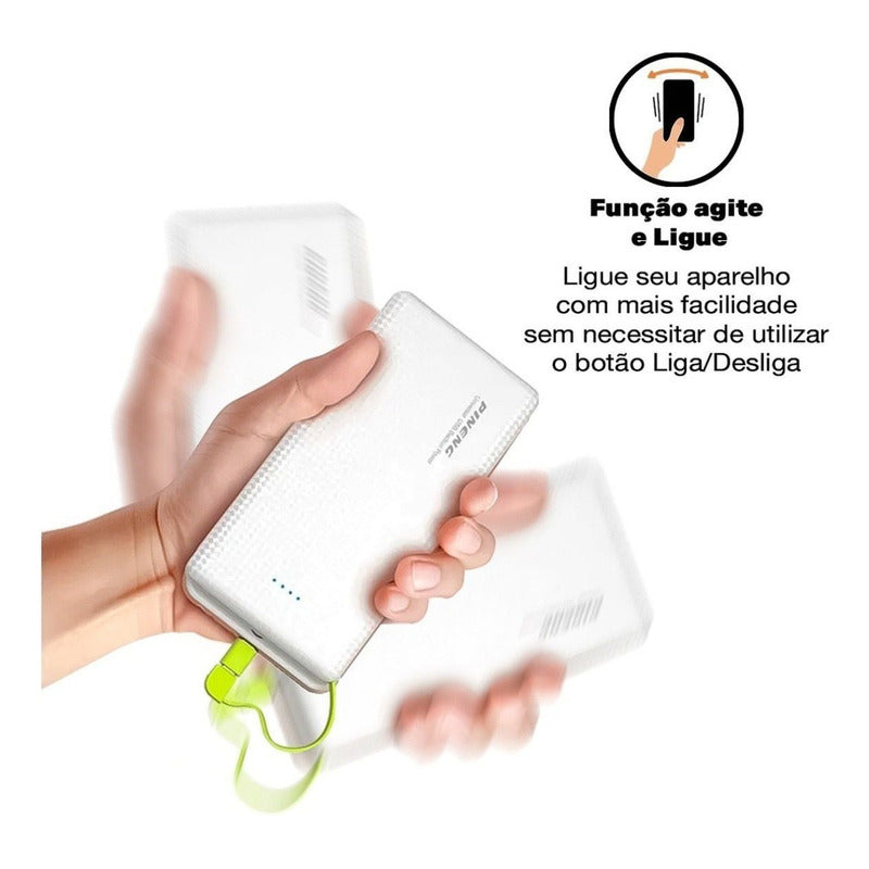 Carregador Portátil Power Bank Celular Carga Rápida Branco