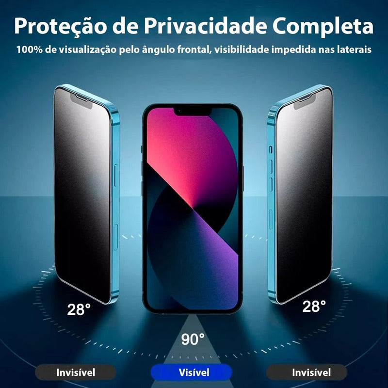Película Privacidade Ceramica Fosca Para iPhone - Não Quebra