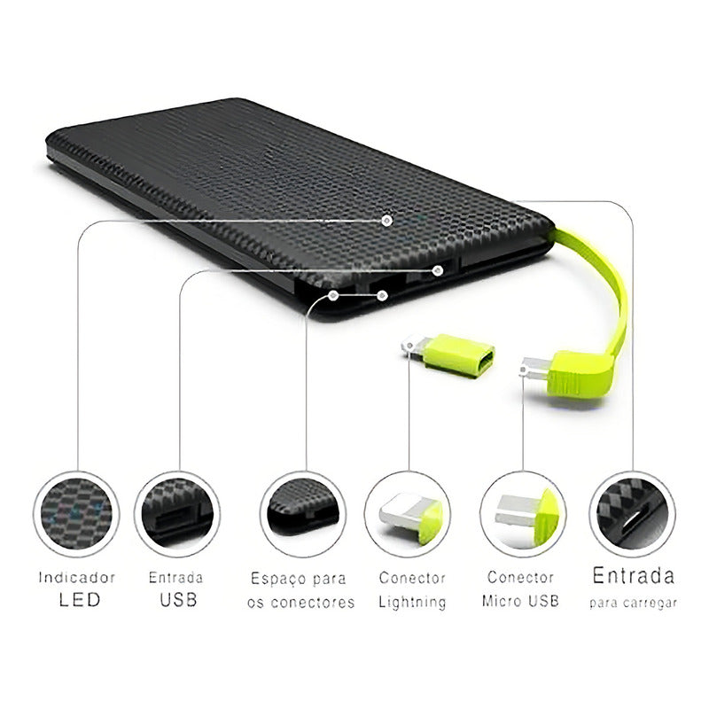Power Bank Pineng Pn-952 5.000 Mah Compatível C/iPhone 6