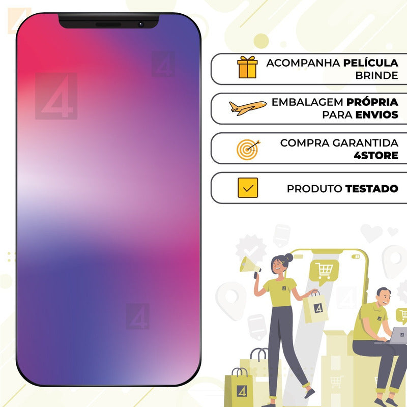 Tela Touch Display Compatível Moto G7 Play Com Aro Original