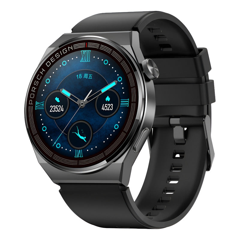 Relógio 45mm Preto Esportivo Inteligente Tela Redonda Ip67
