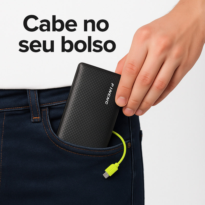 Carregador Portátil Power Bank Celular Carga Rápida Branco